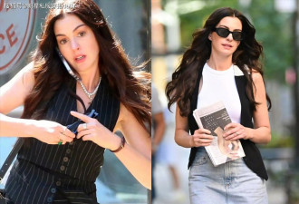 安妮海瑟薇不会老吗？穿普拉达的女王2定妆照，4套穿搭帅又美！