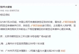 签证解冻 信任冻结：印重开国门 中国客给钱也不去