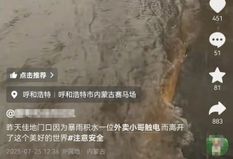 网友称外卖小哥积水中触电身亡，多部门回应