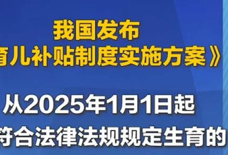 每孩每年3600元？《育儿补贴制度实施方案》发布