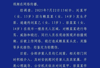 未成年人殴打14岁少女将受何处罚? 警方通报