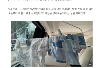 孙艺珍在车里晾儿子内裤，说玄彬最辛苦了