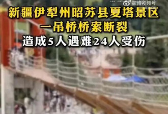 景区吊桥桥索断裂致5死24伤,去年刚断过,整改...