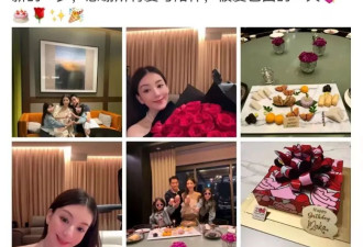 方媛38岁生日晒三胎孕肚照,60岁郭富城和两个女儿陪同