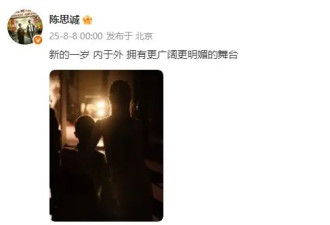 陈思诚卡零点为佟丽娅庆生！晒丫丫与儿子朵朵背影照好温馨
