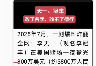 李天一赌城豪赌输800万美元 85岁李双江奔走求救