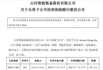 3架飞机在俄罗斯被扣，中企收到1.6亿元保险赔款