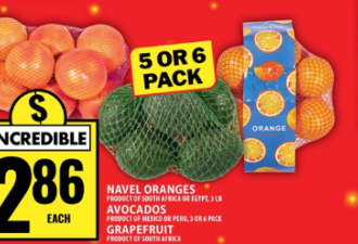 本周特价: 大白菜$0.68 蓝莓$1.88 10lb土豆$1.91 12卷厕纸$4.97