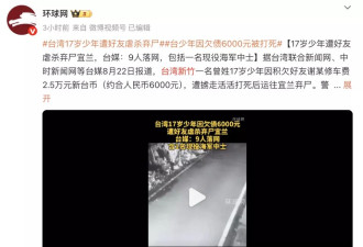 17岁少年欠6000元遭好友虐杀弃尸！9人落网