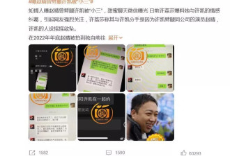 知情人曝许凯赵晴聊天记录，网友：若属实两人均出轨