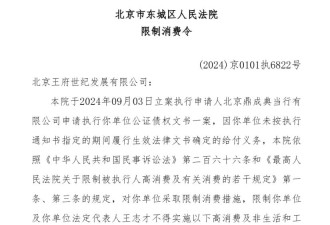 演员王艳的富豪丈夫，被限制高消费