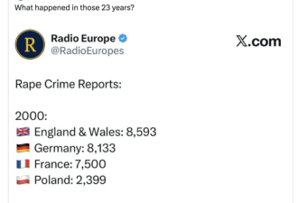 英国强奸案23年涨8倍!非法移民让治安失控?