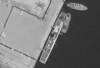 卫星影像:撞自家军舰的中国海警船在海南基地维修