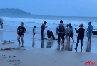 男子在三亚下海游泳溺亡，妻子当场崩溃大哭