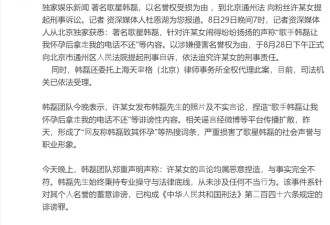 韩磊提刑事诉讼 否认致人怀孕后失联 诉对方诽谤