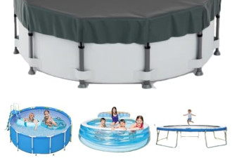 6.8折+10% Coupon，Round Pool Covers for Above Ground Pools