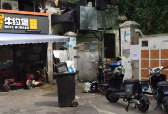 上海骑手曝光外卖厨房：垃圾房旁做汉堡、赤膊备餐