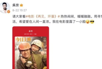 《再见，坏蛋》六天票房26.7万！吴京砸五百万赔得太惨