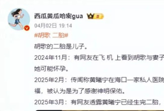 疑似胡歌老婆朋友圈曝光,承认生下二胎儿子,女儿将上幼儿园了