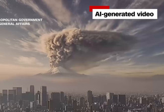 日公开富士山喷发AI影片 东京圈4千3百万人恐受影响