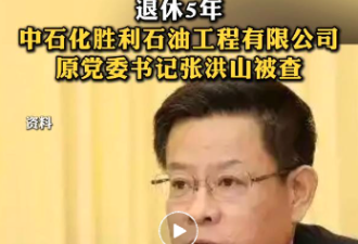 退休5年后，中石化胜利石油党委书记落马