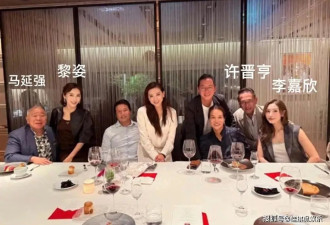 黎姿倚靠着马延强，许晋亨搂着爱妻李嘉欣，两对夫妻一起聚餐了！