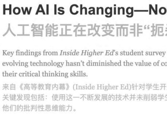 千人调查:85%学生都用AI 首要目的不是偷懒