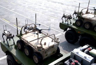 阅兵亮点“机器狼”：可扛20公斤 续航10公里 爬40度陡坡
