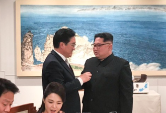 等待阅兵时，金正恩对韩国会议长只说了一个字
