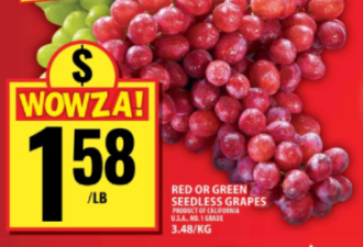 本周特价：羊腿$4.99 10lb土豆$1.5 牛奶$5 30颗鸡蛋$8.49