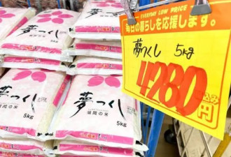 时隔三个月，日本10斤装大米零售价突破4000日元