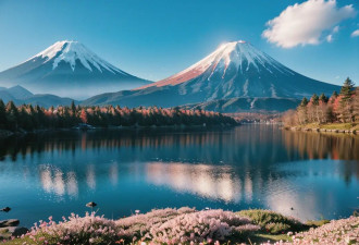 在富士山脚下体验湖光山色与四季交替的绝美风光