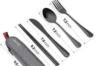 7.2 折, 带有盒的旅行用餐具，便携式餐具套装