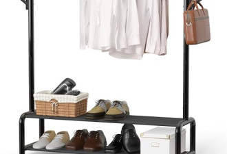 7.1 折, 52" 挂衣架，with Storage Shelves，Hanging Hooks
