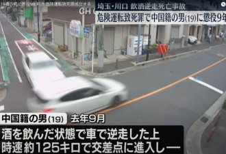 19岁中国男子日本醉驾超速逆线撞死人 被判监9年