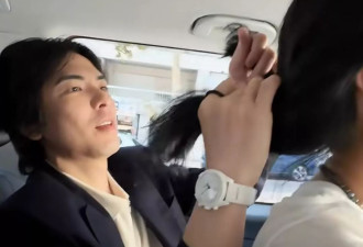 萧敬腾法国度假给老婆扎头发，林有慧素颜显老