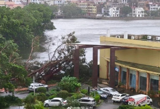 台风桦加沙对广东阳江造成严重影响：海水倒灌...