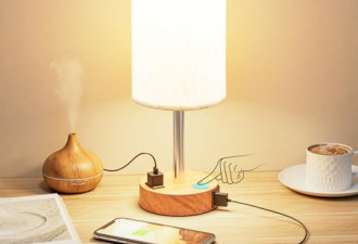 6.7 折，床头灯，带可调节式触摸灯USB C充电端口和AC插座