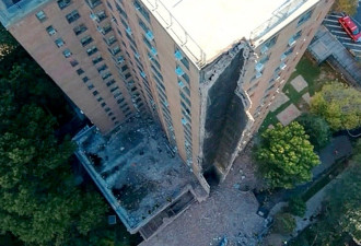 纽约高住宅大楼部份倒塌一角"消失" 至少40户撤离