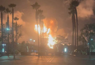 加州炼油厂爆炸染红夜空 居民惊惶：以为被核弹炸