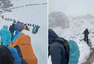 珠穆朗玛峰暴雪困千人 他捡回一命：全身都结冰了