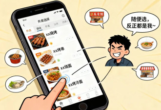 在中国，同一个地址有18家外卖店铺？