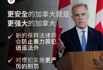 加拿大总理卡尼宣布新措施打击犯罪 保护加拿大人 建设更安全社区