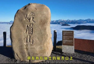 中国游客在瑞士碰见峨眉山石，景区：是真的