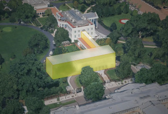 美媒：白宫计划翻修的部分比主体建筑还大