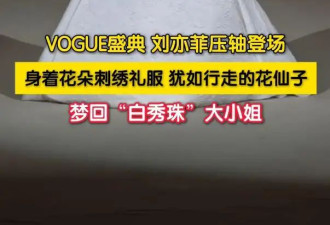 刘亦菲身着花朵刺绣礼服压轴出场，被赞梦回《金粉世家》白秀珠