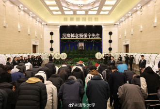 翁帆现身杨振宁葬礼，穿黑衣戴白花哭肿眼睛