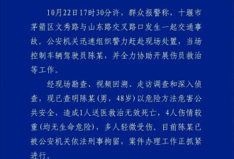 湖北十堰：男子以危险方法危害公共安全1死多伤