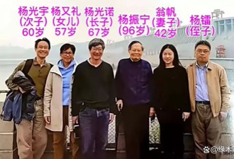 白发人送黑发人！杨振宁大儿子疑已去世