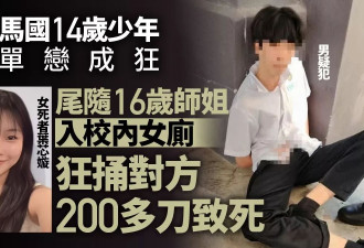 14岁少年涉单恋成狂 校内女厕狂捅师姐200刀